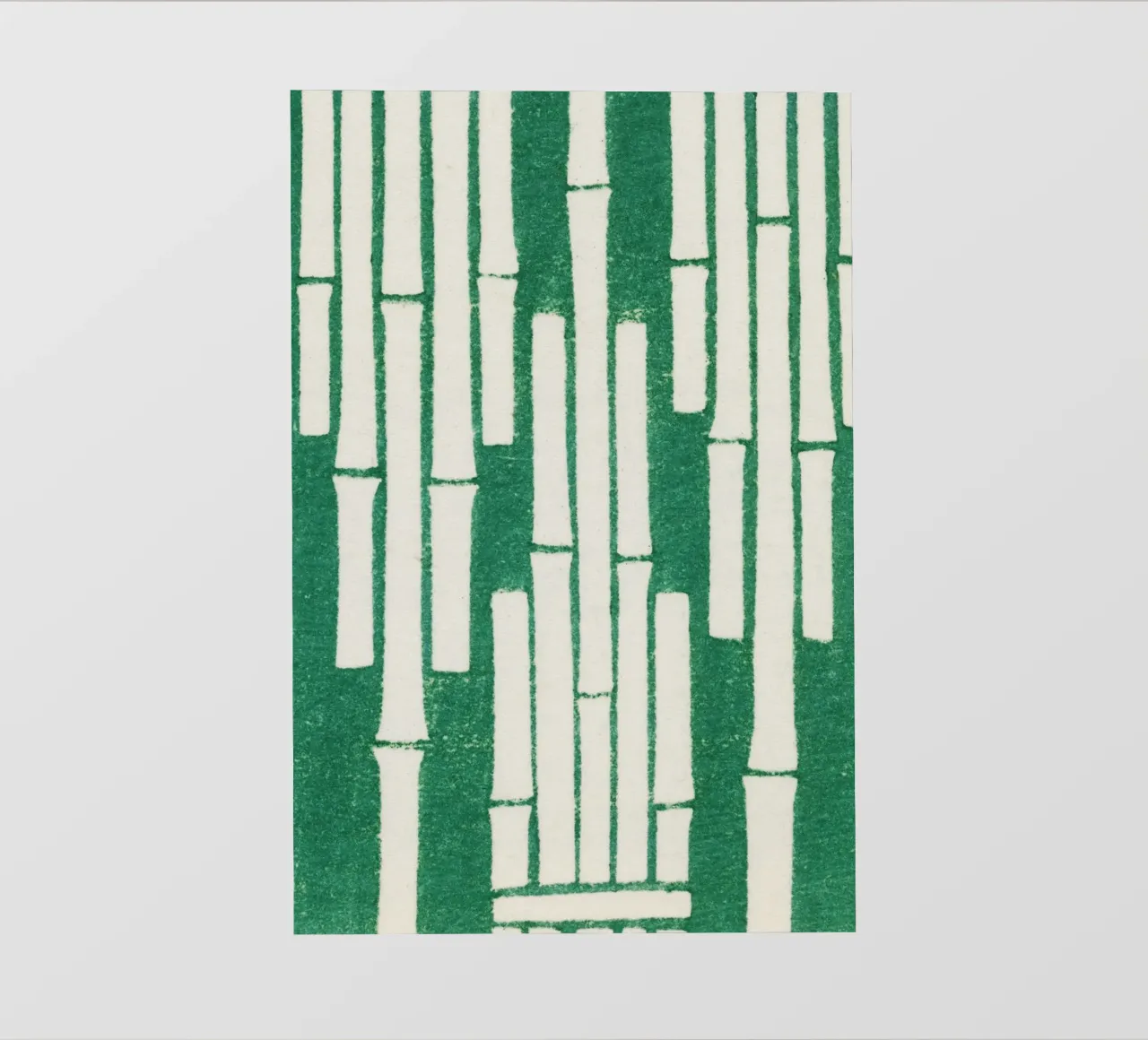 Vintage woodblock print of Japanese textile bamboo telo in pvc da vintageshop