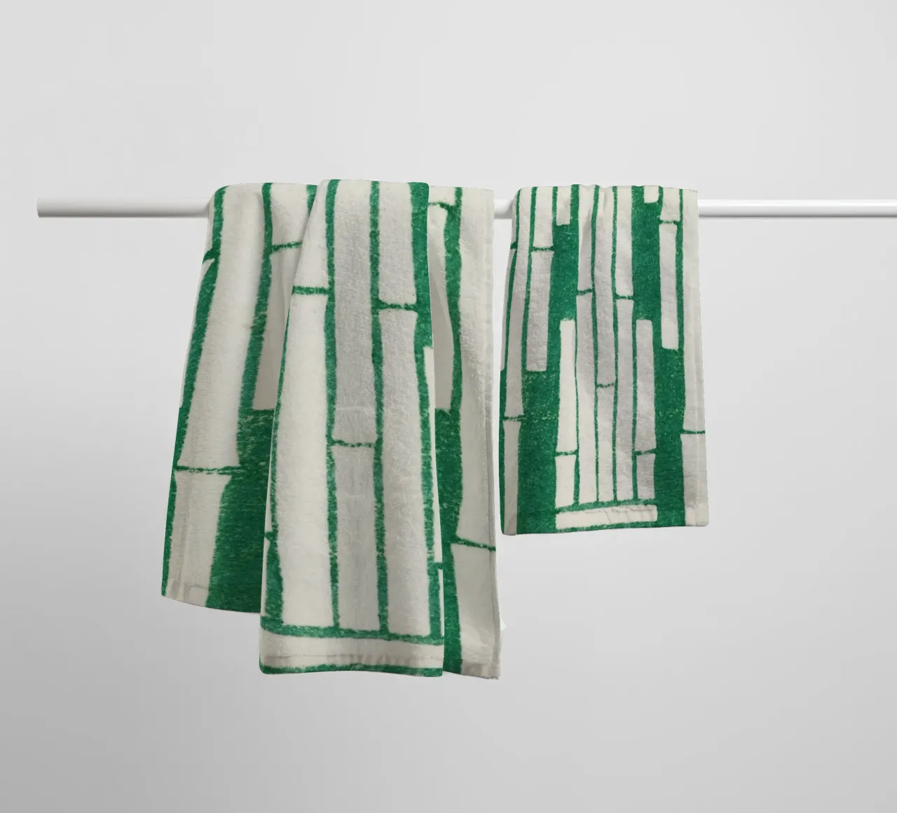 Vintage woodblock print of Japanese textile bamboo asciugamano da bagno da vintageshop