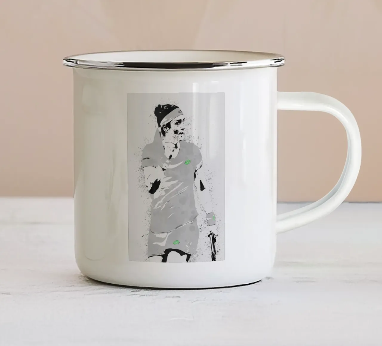 Ons Jabeur tazza in smalto da tenten