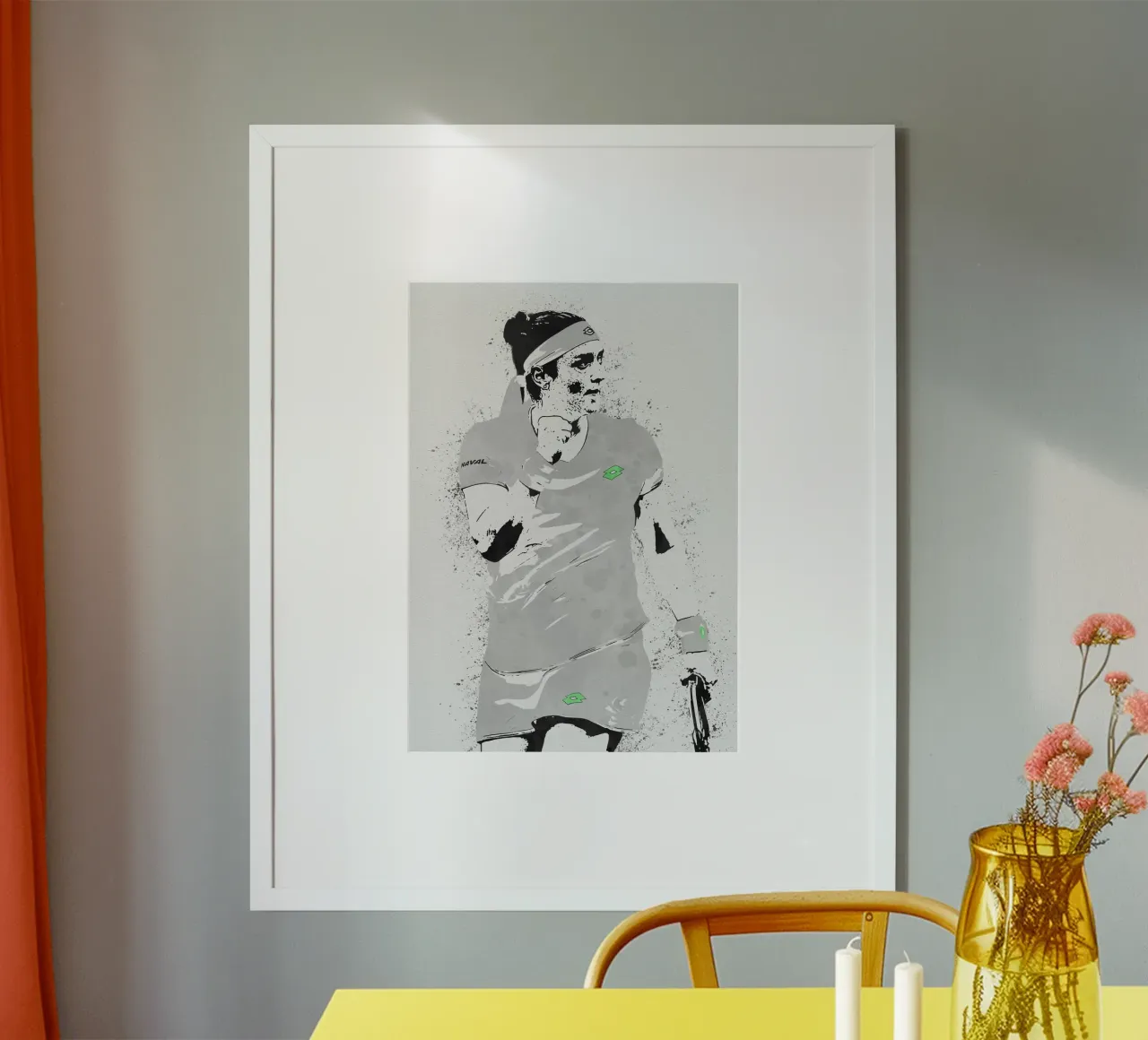 Ons Jabeur poster con telaio in alluminio da tenten