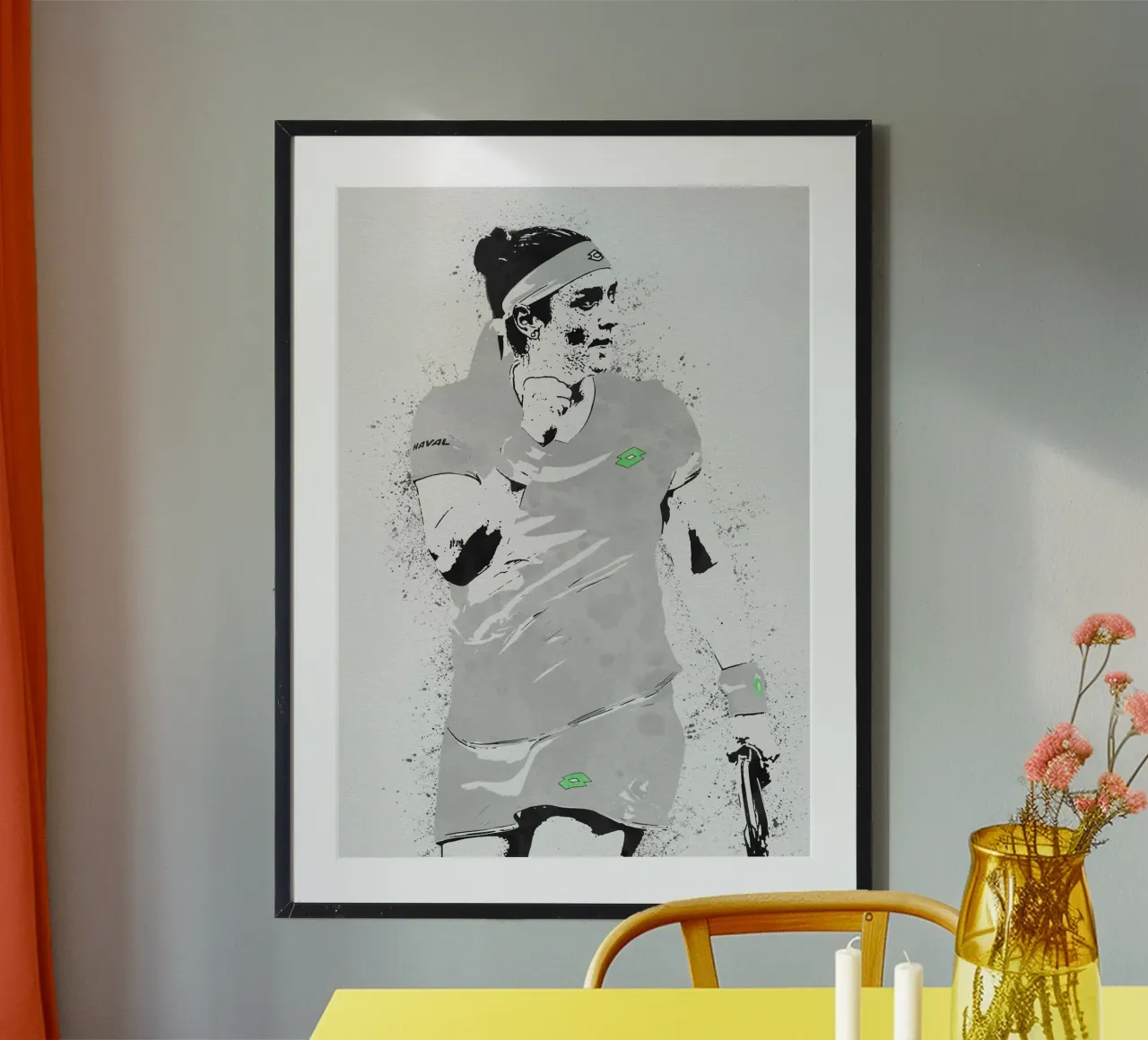 Ons Jabeur poster con telaio in alluminio da tenten