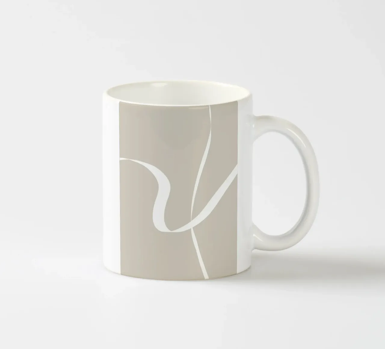 Japandi minimalist artwork with graceful lines tazza in ceramica da Imaginative
