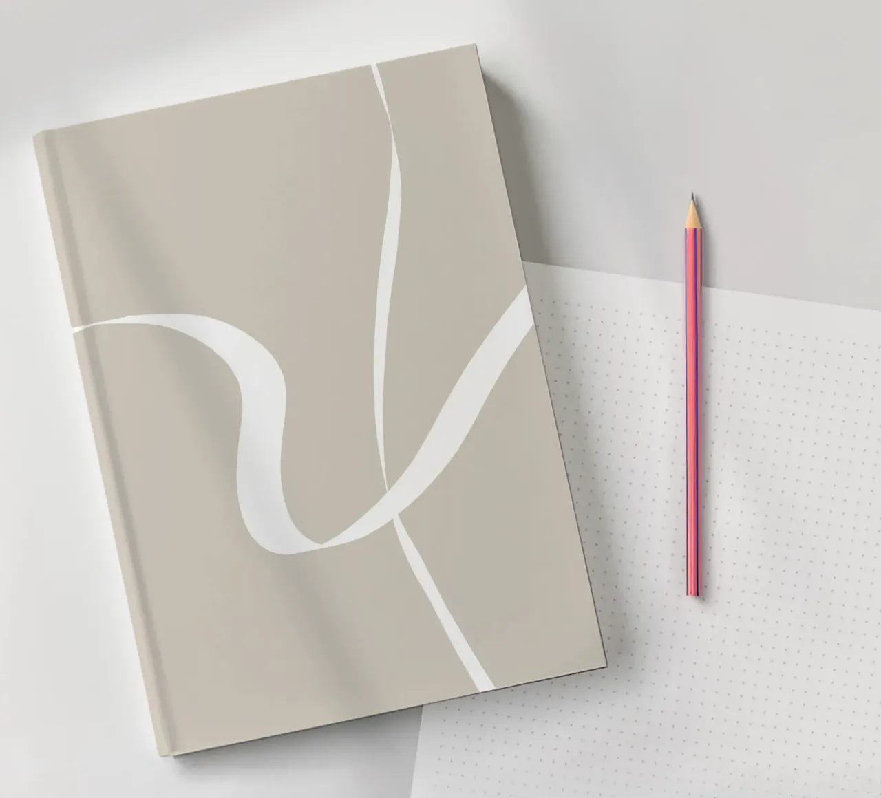 Japandi minimalist artwork with graceful lines diario da Imaginative