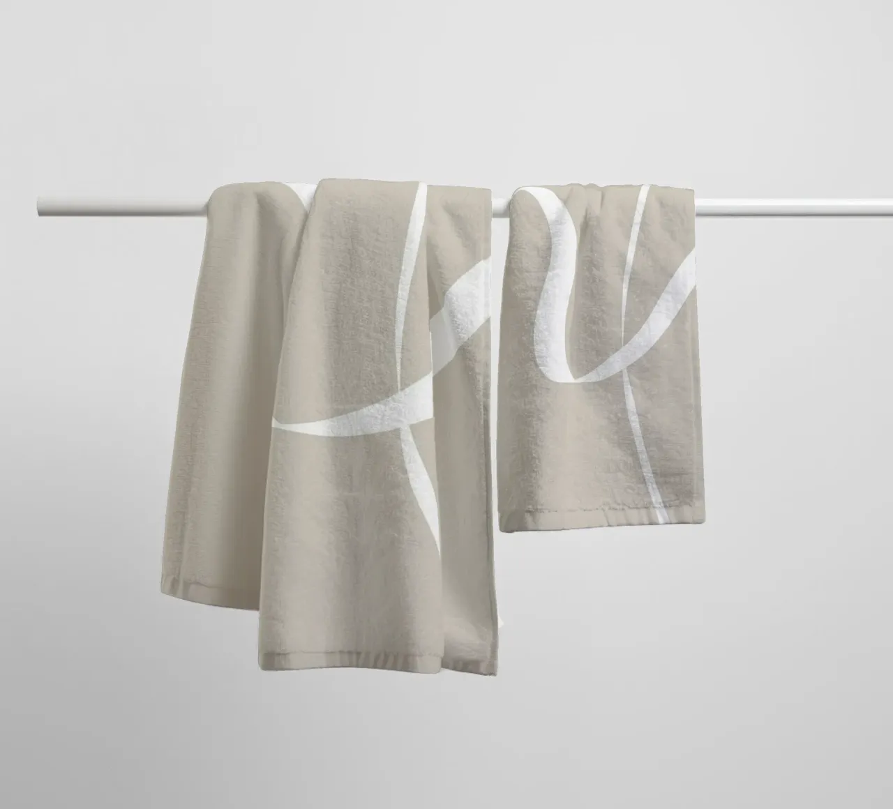 Japandi minimalist artwork with graceful lines asciugamano da bagno da Imaginative