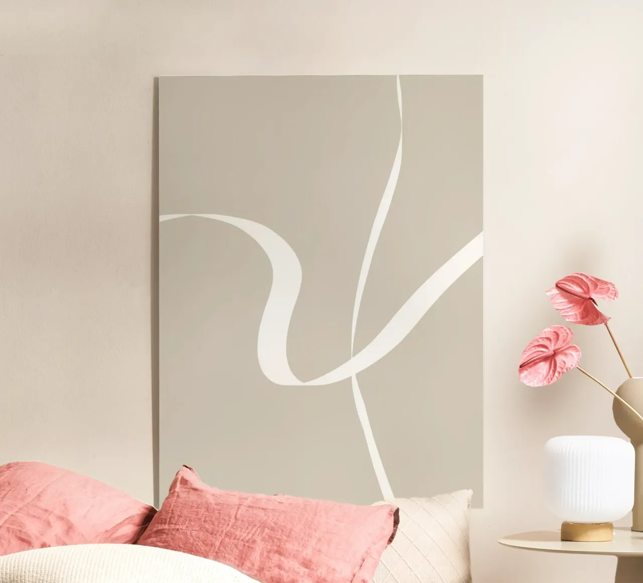 Japandi minimalist artwork with graceful lines plexiglass da Imaginative