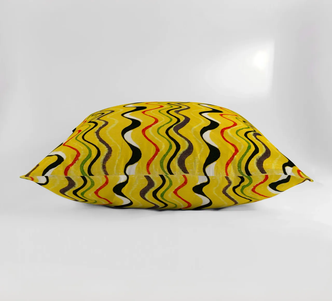Yellow Wavy Lines cuscino da vintageshop