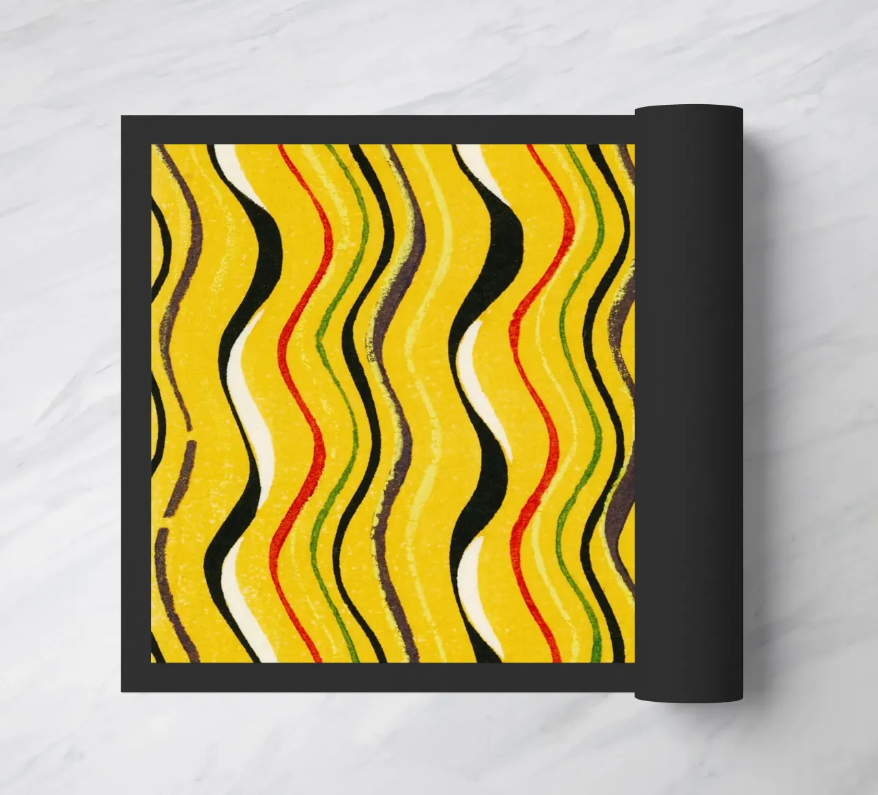 Yellow Wavy Lines zerbino da vintageshop