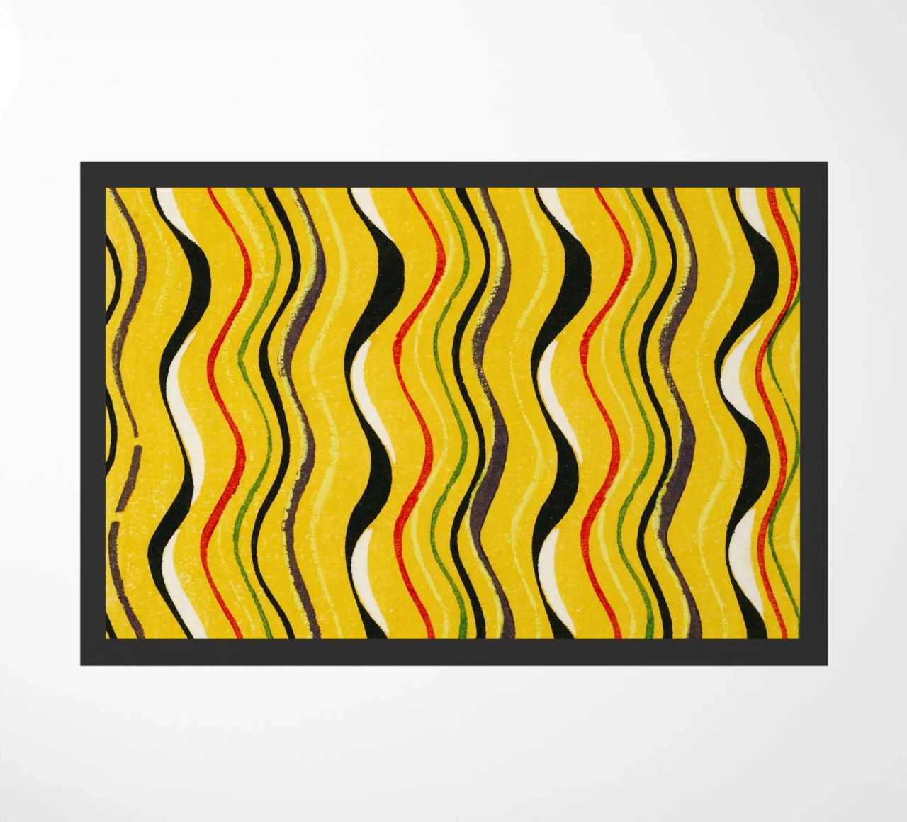 Yellow Wavy Lines felpudo de vintageshop