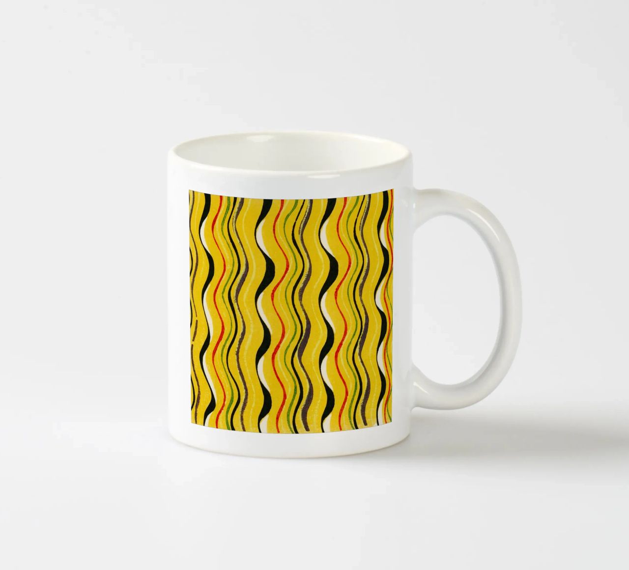 Yellow Wavy Lines tazza in ceramica da vintageshop