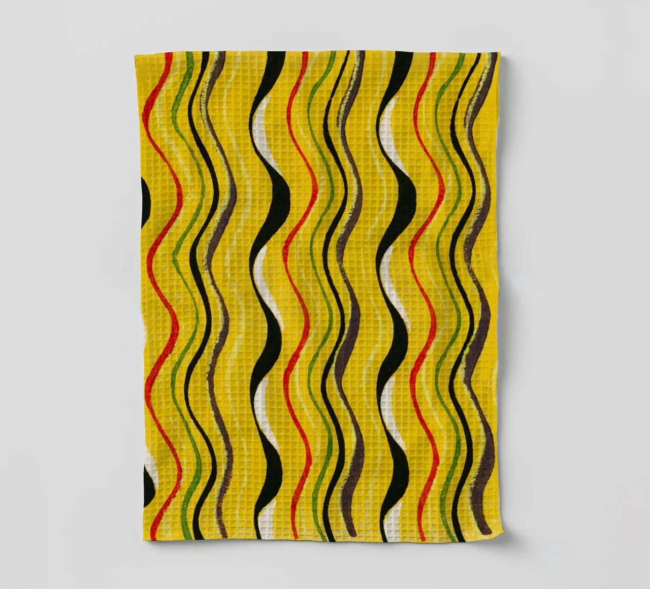Yellow Wavy Lines canovaccio da cucina da vintageshop