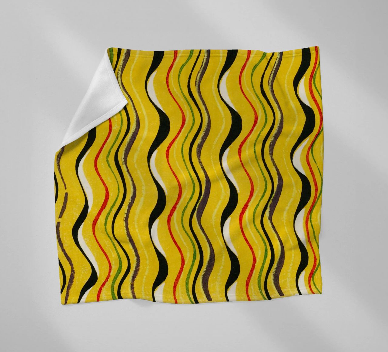 Yellow Wavy Lines coperta in pile da vintageshop