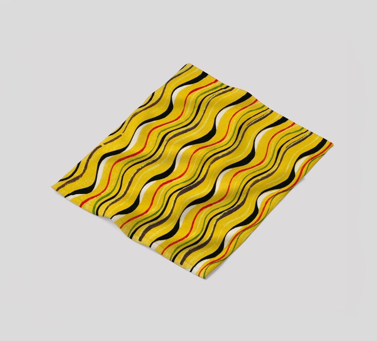 Yellow Wavy Lines coperta in pile da vintageshop