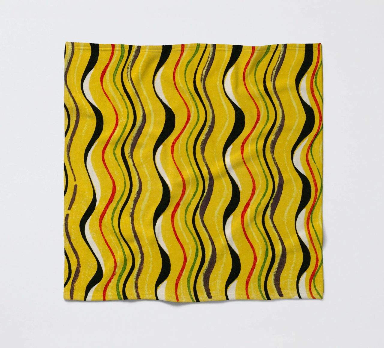 Yellow Wavy Lines coperta in pile da vintageshop