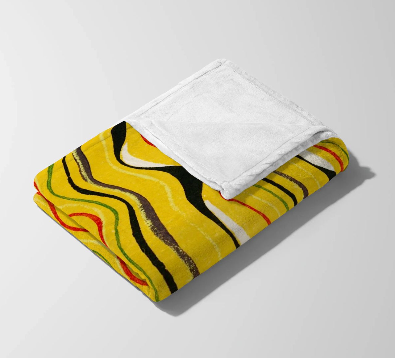 Yellow Wavy Lines coperta in pile da vintageshop