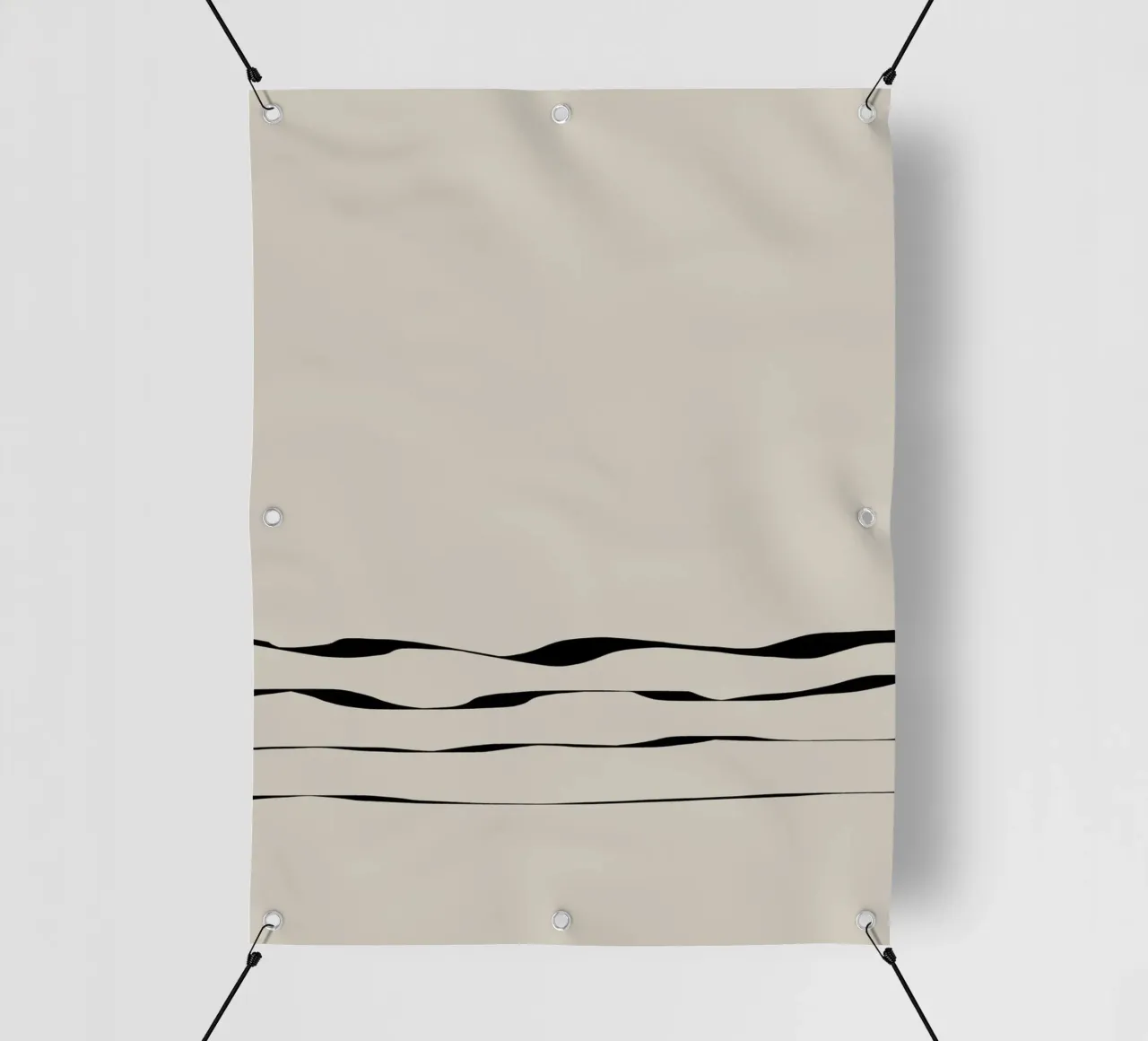 Japanese minimalist artwork with black lines telo in pvc da Imaginative