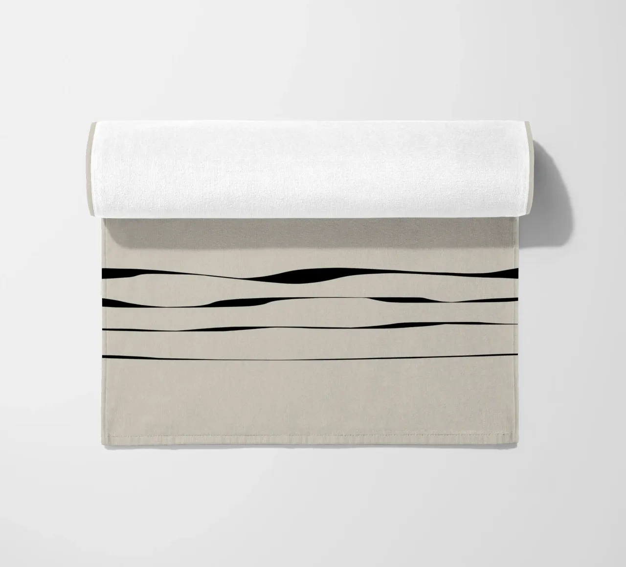 Japanese minimalist artwork with black lines telo mare da Imaginative