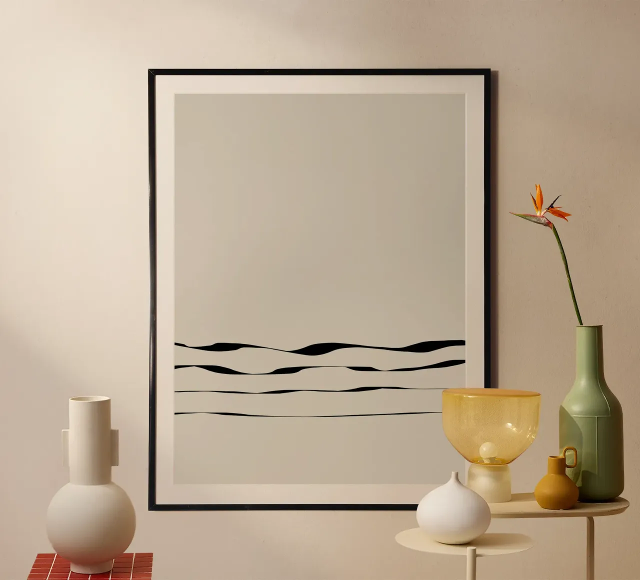 Japanese minimalist artwork with black lines carta hahnemühle da Imaginative