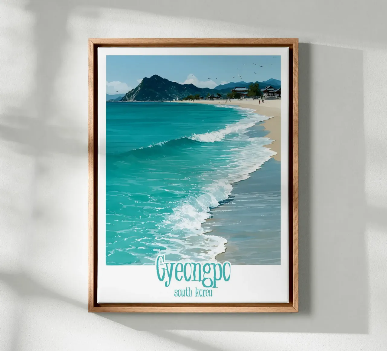 Poster Gyeongpo, Zuid-Korea canvas met Baklijst van Frame the World