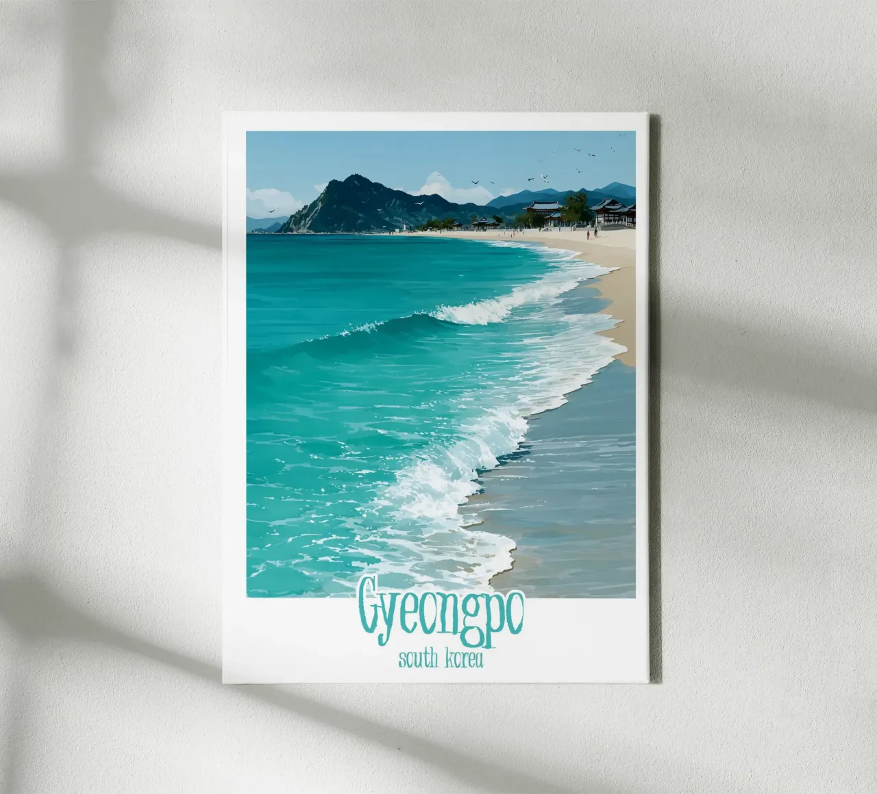 Poster Gyeongpo, Zuid-Korea canvas met Baklijst van Frame the World