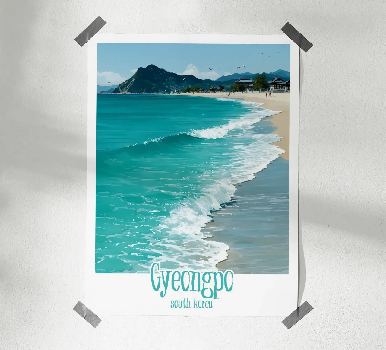 Affiche Gyeongpo, Corée du Sud poster avec cadre en plastique de Frame the World