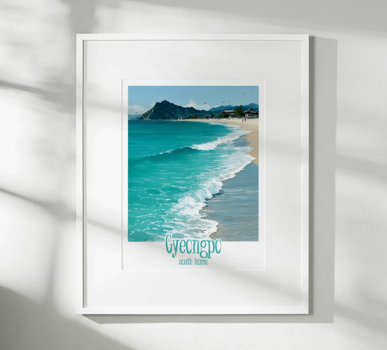 Affiche Gyeongpo, Corée du Sud poster avec cadre en plastique de Frame the World