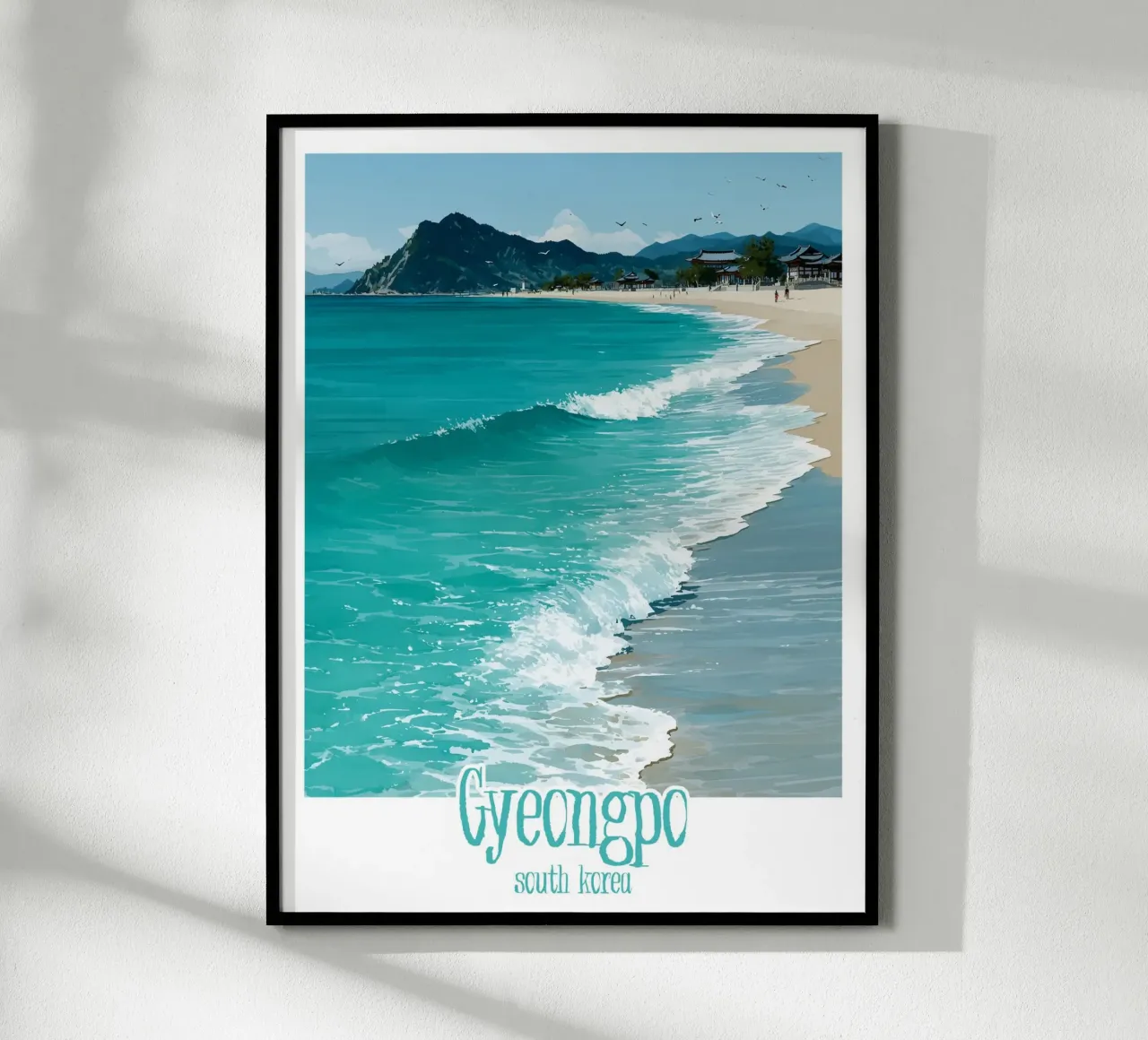 Affiche Gyeongpo, Corée du Sud poster avec cadre en plastique de Frame the World