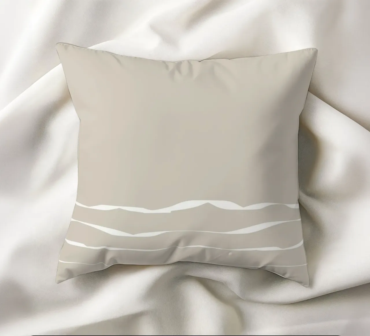 Japanese minimalist artwork with white lines cuscino da Imaginative