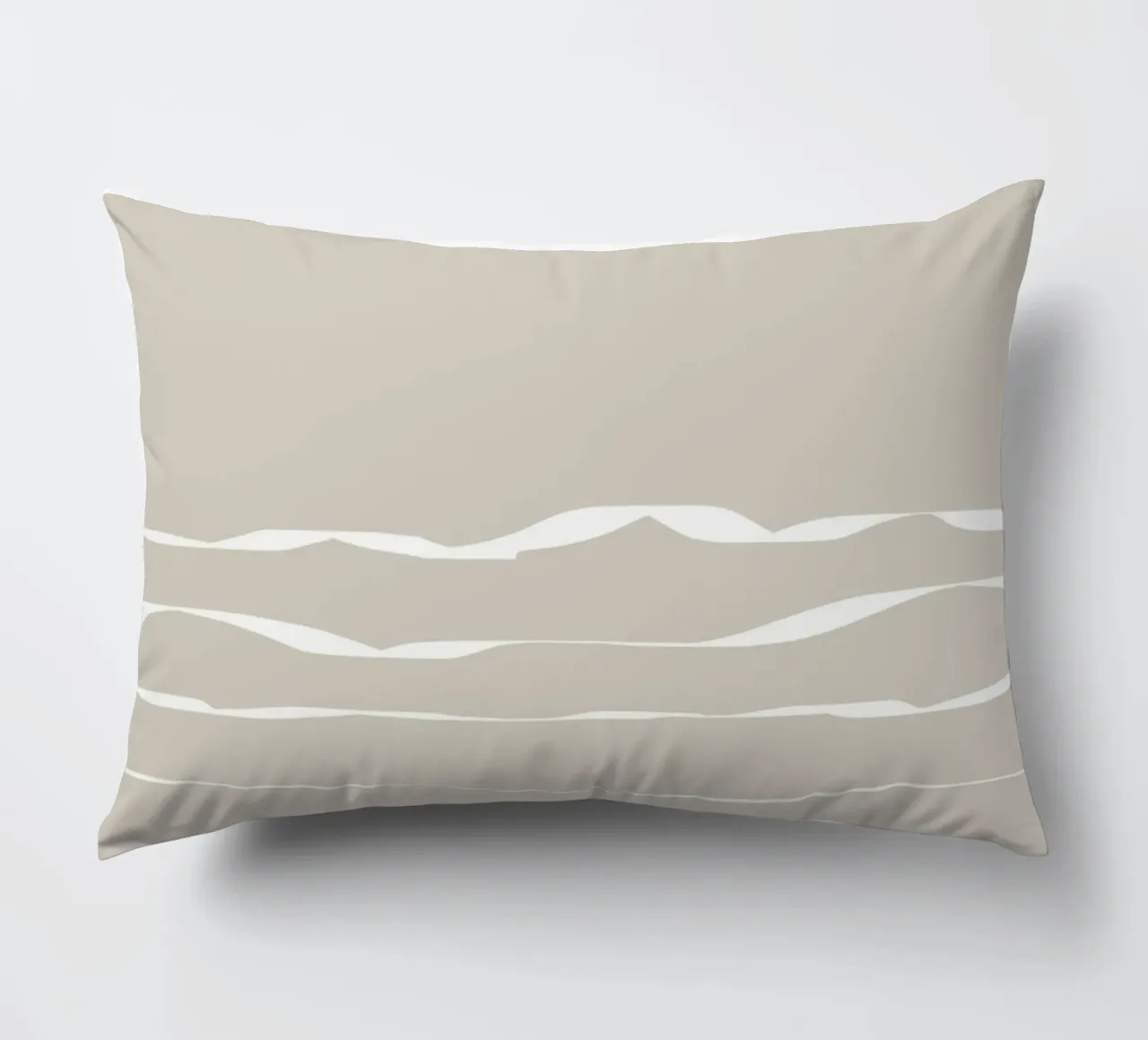 Japanese minimalist artwork with white lines cuscino da Imaginative