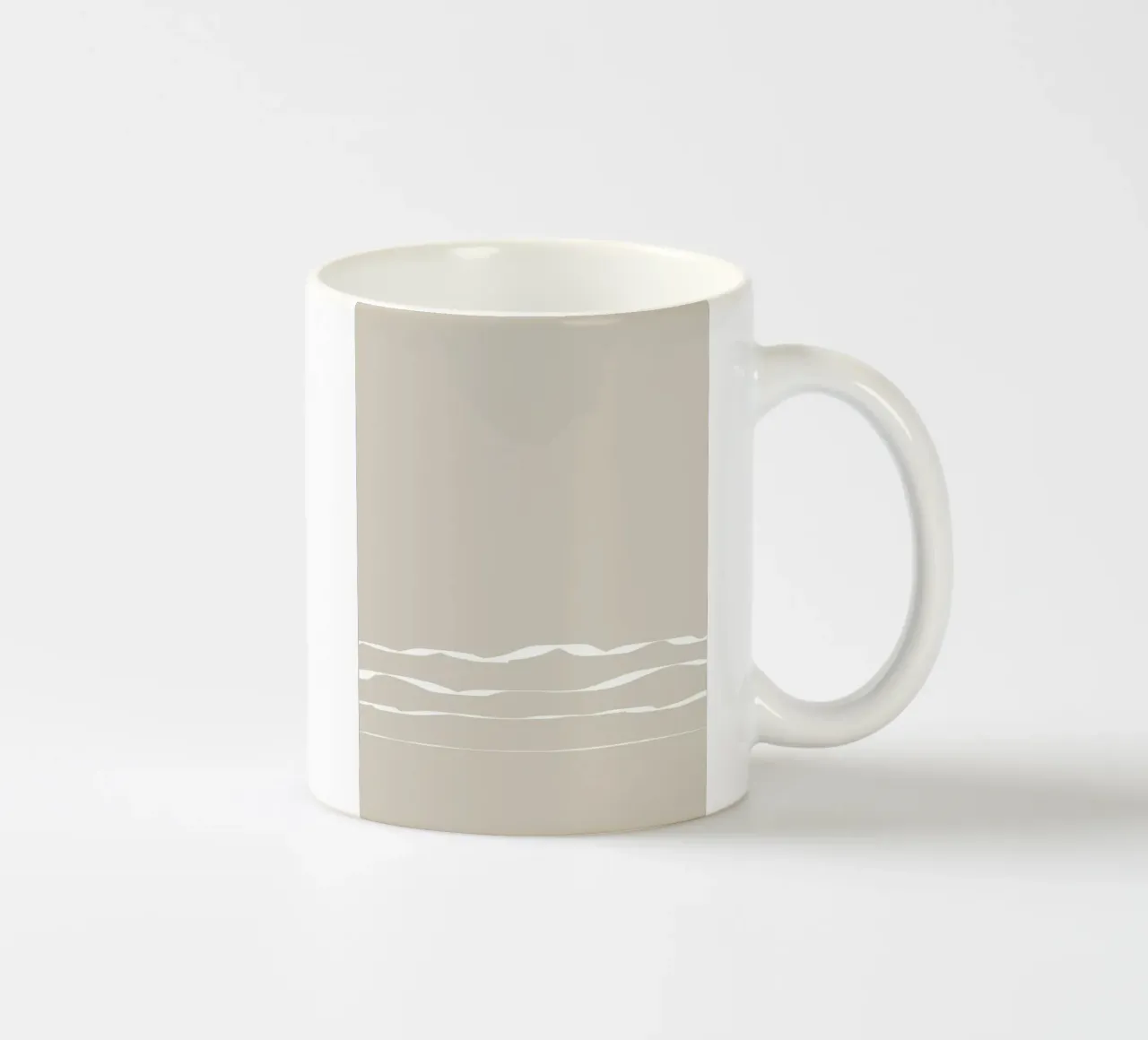 Japanese minimalist artwork with white lines tazza in ceramica da Imaginative