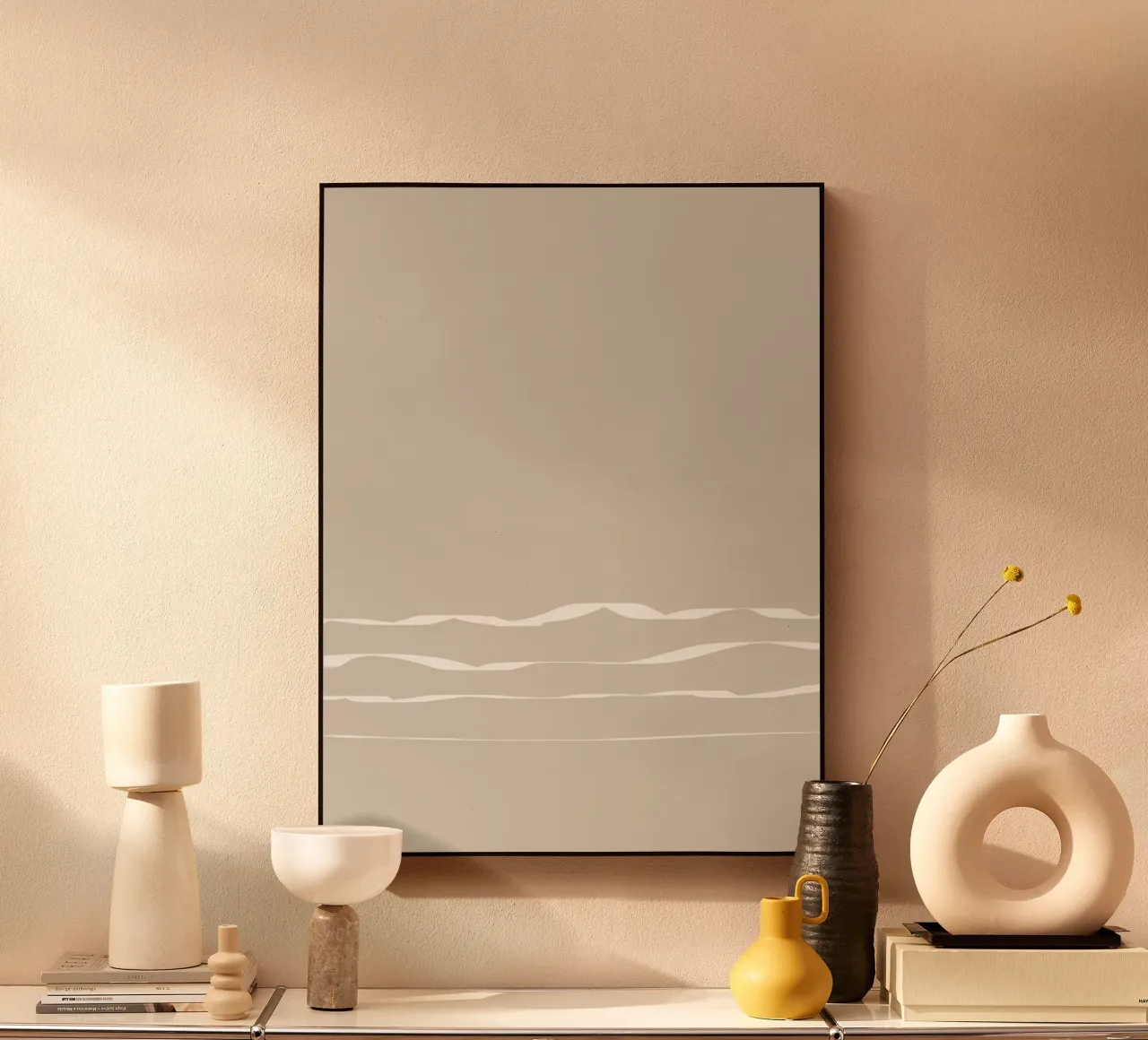 Japanese minimalist artwork with white lines plexiglass da Imaginative