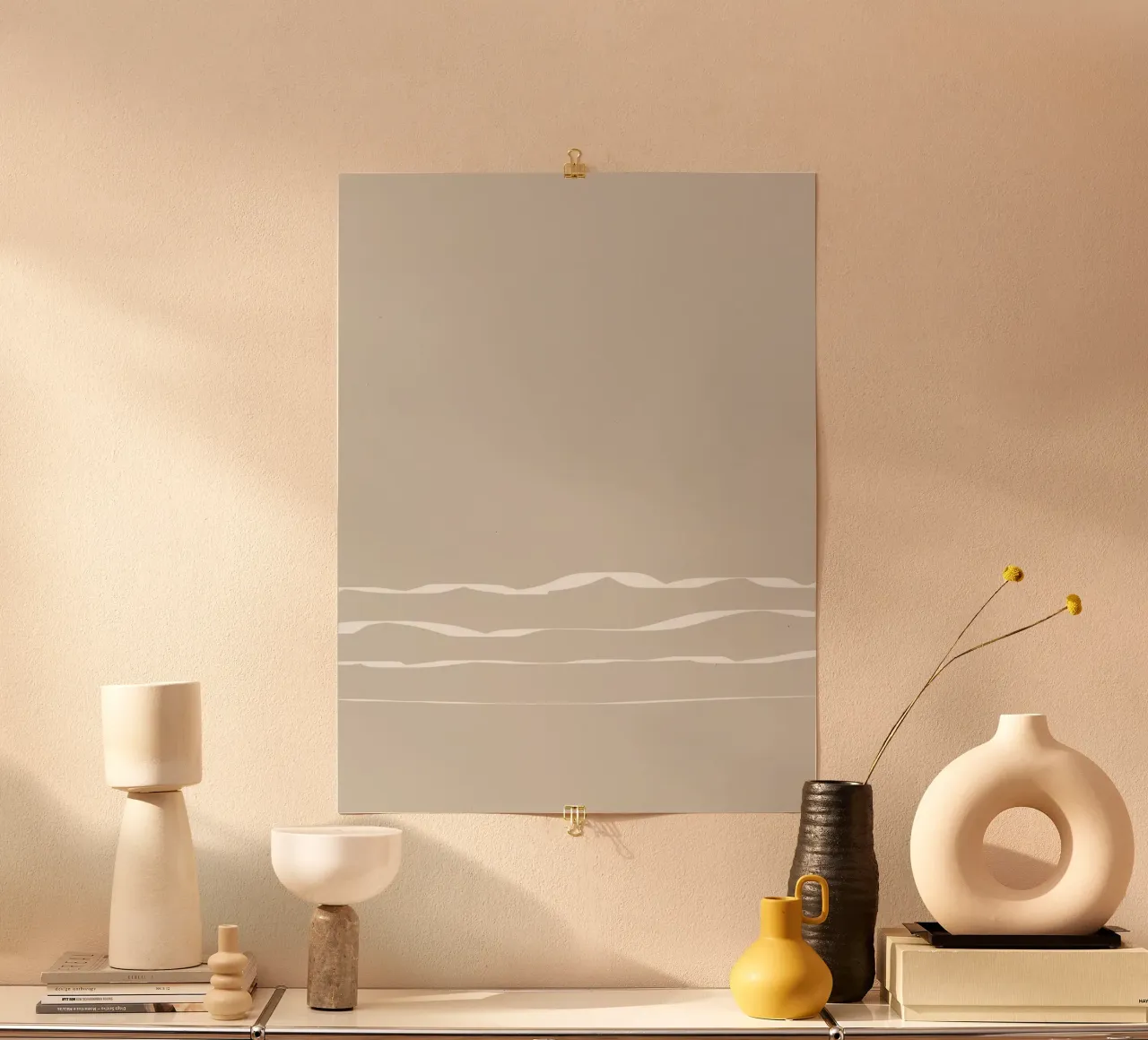 Japanese minimalist artwork with white lines carta hahnemühle da Imaginative