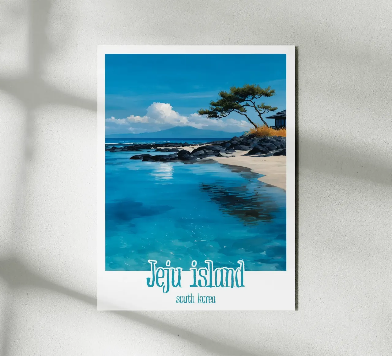 Poster dell'isola di Jeju, Corea del Sud alluminio dibond da Frame the World