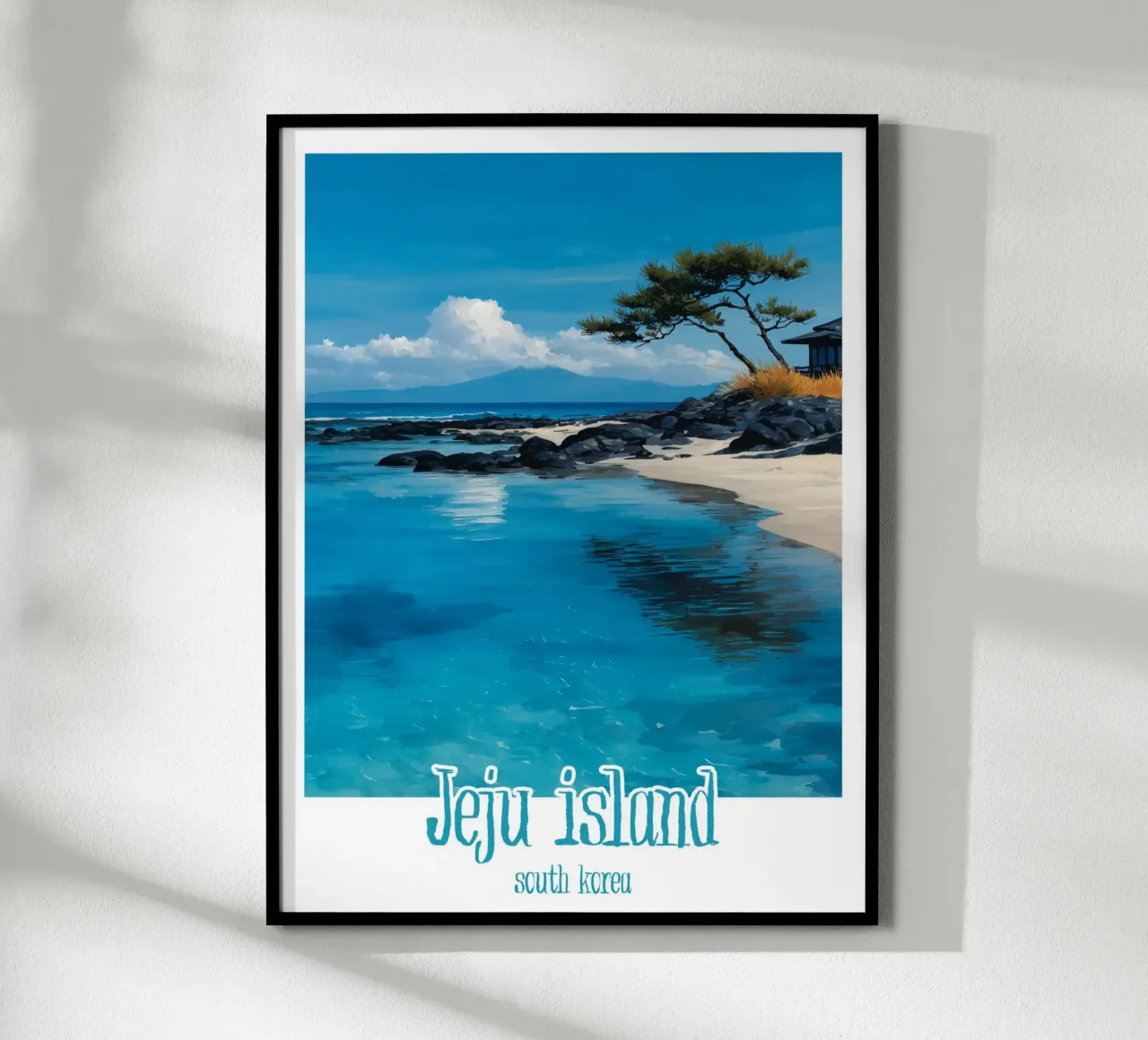 Affiche Jeju island, Corée du Sud poster avec cadre en bois de Frame the World