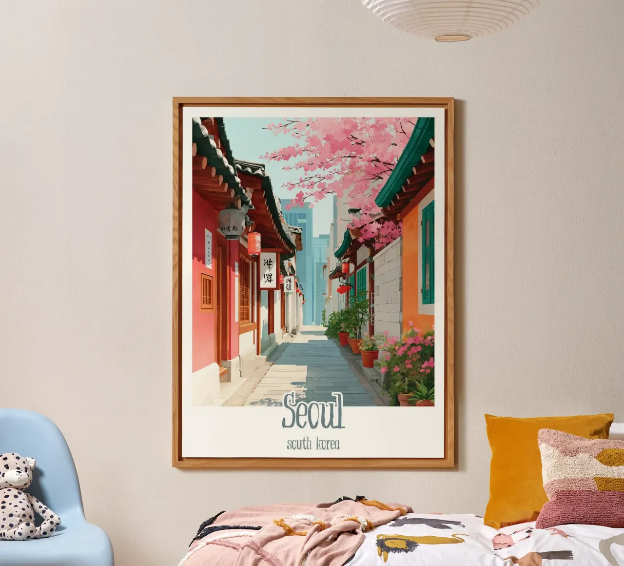 Poster Seul, Corea del Sud alluminio dibond da Frame the World