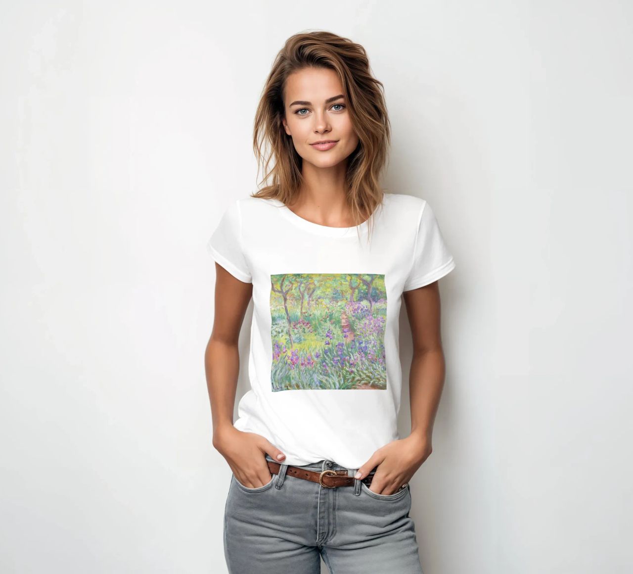 Der Garten des Künstlers in Giverny von Claude Monet Frauen T-Shirt von Venus Art
