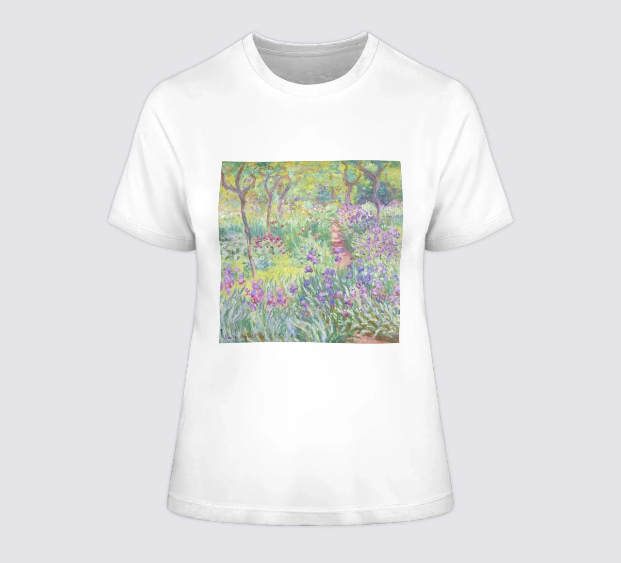 Der Garten des Künstlers in Giverny von Claude Monet Frauen T-Shirt von Venus Art