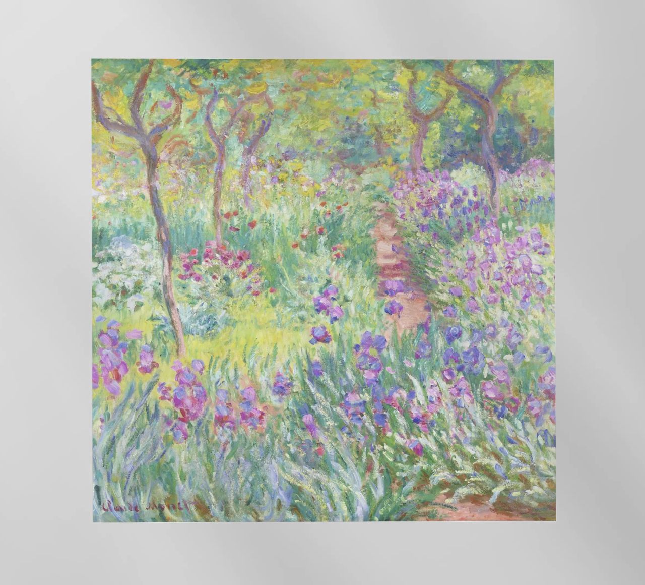 Il giardino dell'artista a Giverny di Claude Monet pellicola backlit da Venus Art