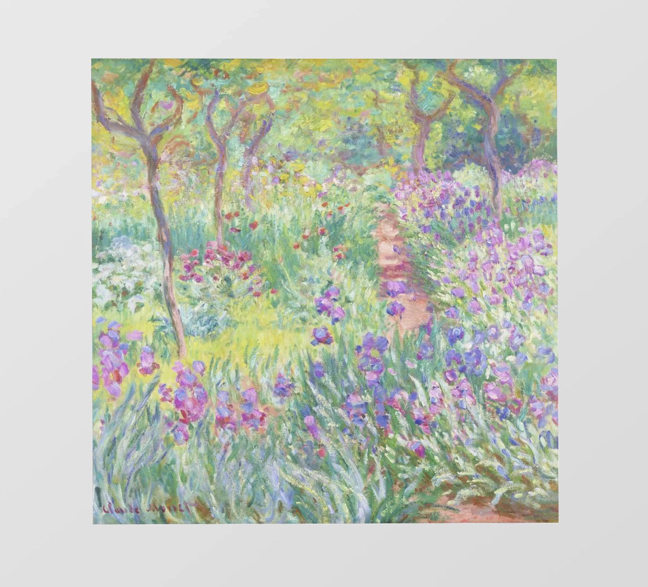 Il giardino dell'artista a Giverny di Claude Monet pellicola backlit da Venus Art