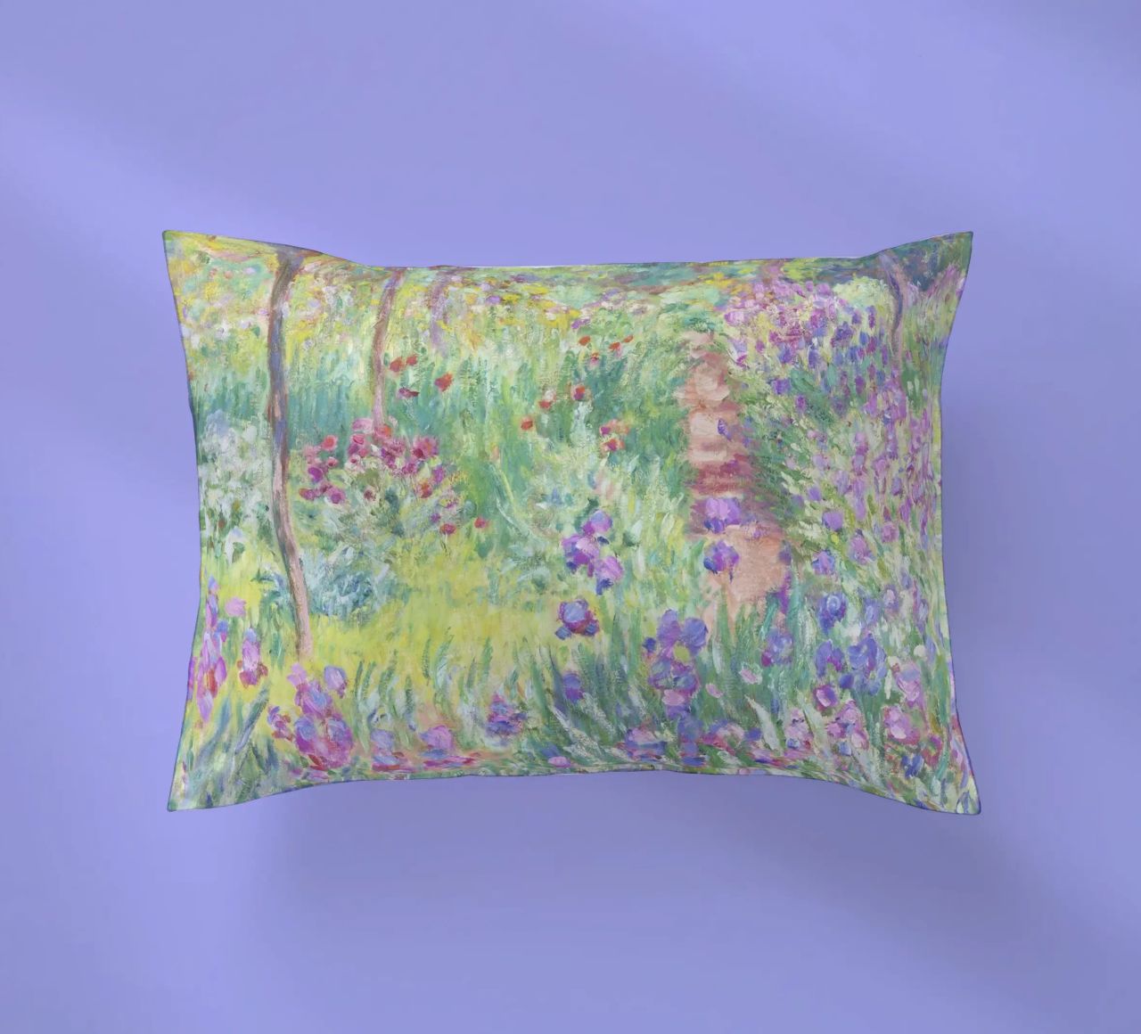 Der Garten des Künstlers in Giverny von Claude Monet Kissen von Venus Art