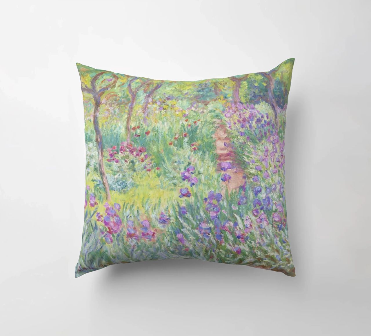 Der Garten des Künstlers in Giverny von Claude Monet Kissen von Venus Art