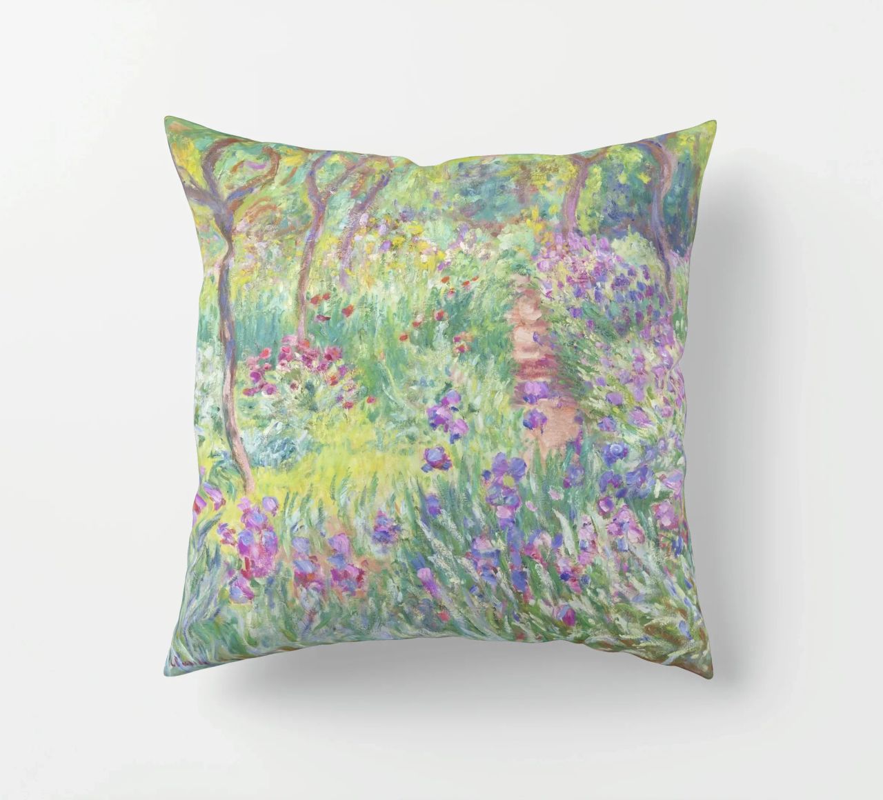 Der Garten des Künstlers in Giverny von Claude Monet Kissen von Venus Art