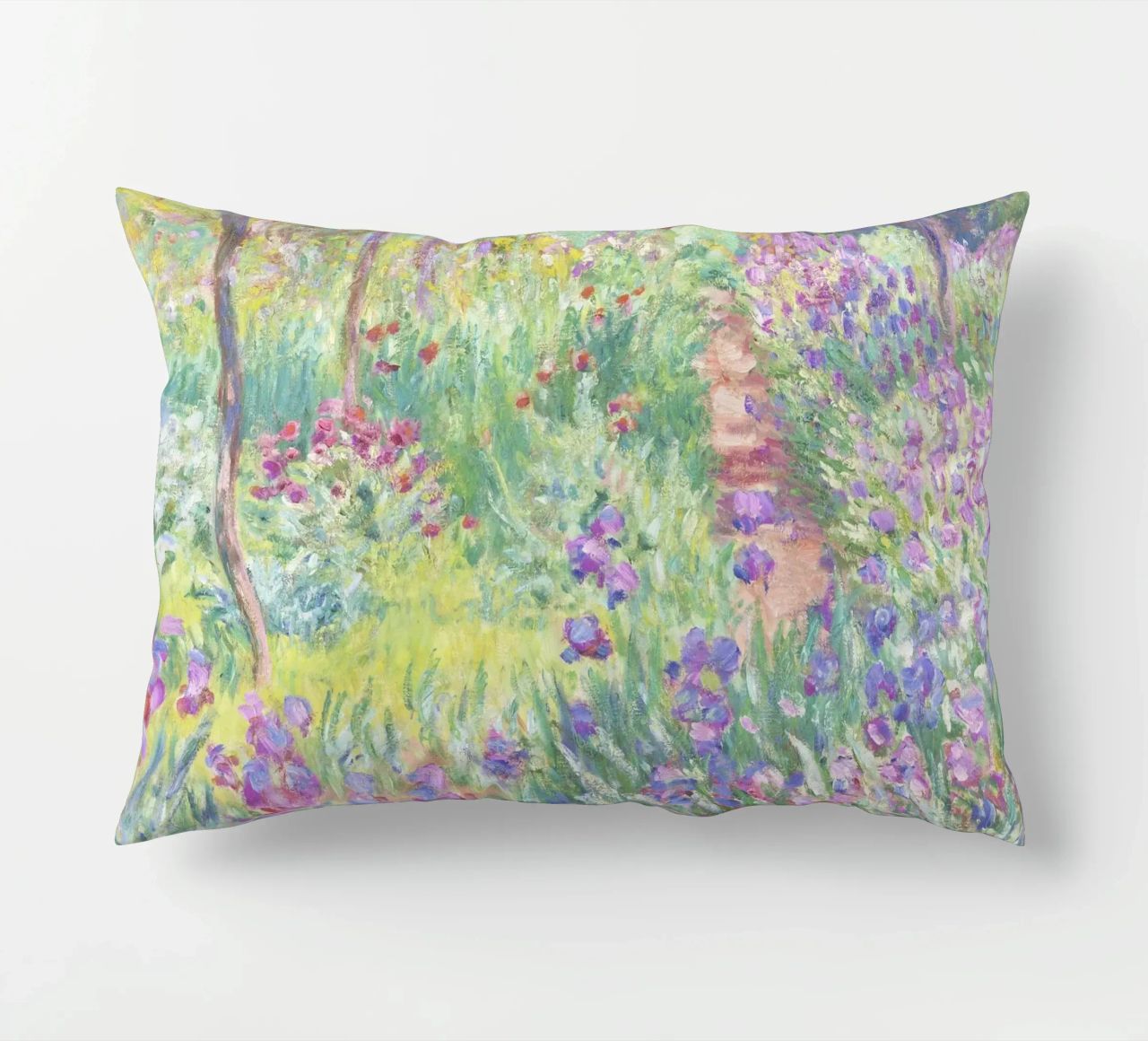 Der Garten des Künstlers in Giverny von Claude Monet Kissen von Venus Art