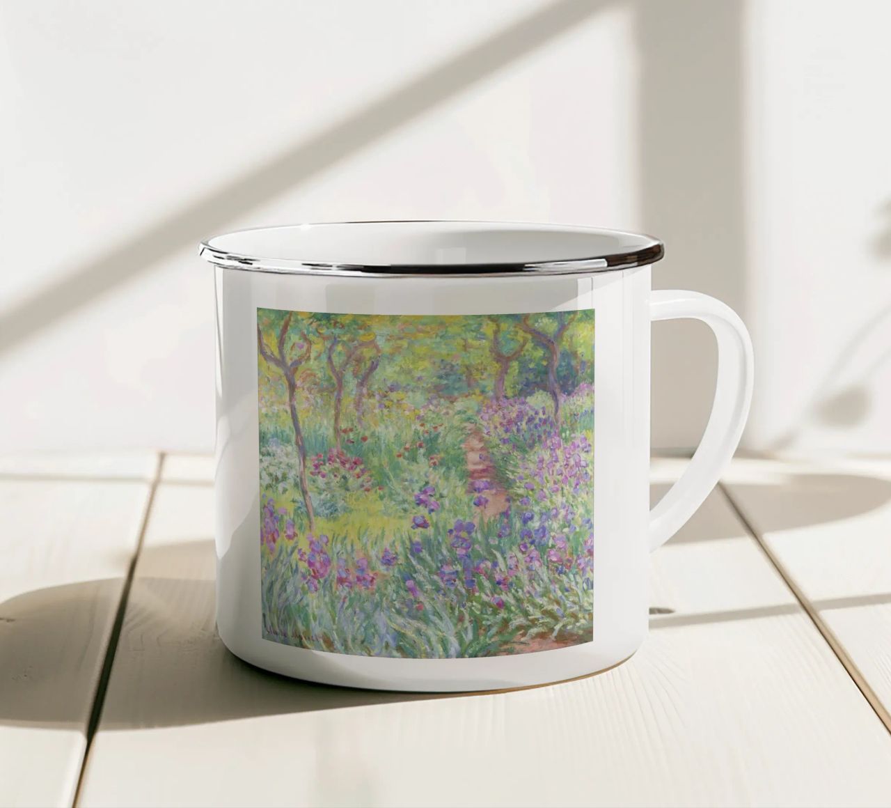 Der Garten des Künstlers in Giverny von Claude Monet Emaille Tasse von Venus Art