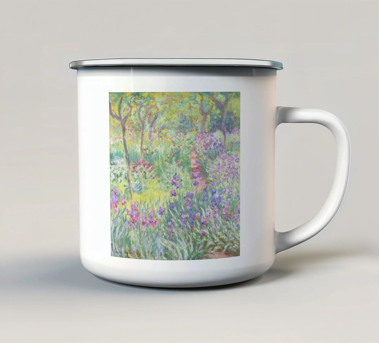 Der Garten des Künstlers in Giverny von Claude Monet Emaille Tasse von Venus Art