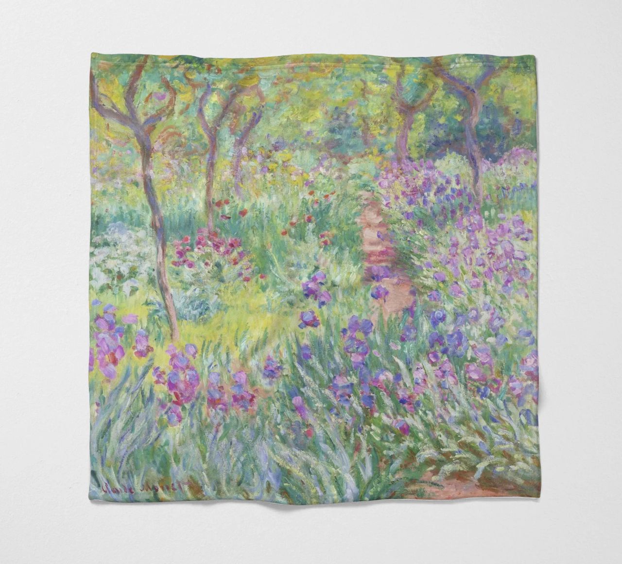 Der Garten des Künstlers in Giverny von Claude Monet Fleecedecke von Venus Art