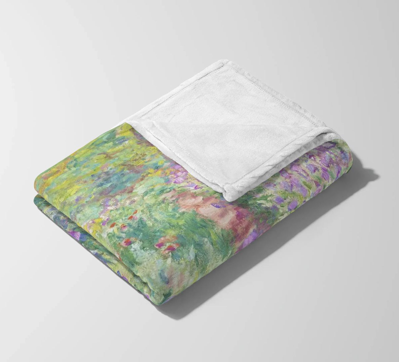 Der Garten des Künstlers in Giverny von Claude Monet Fleecedecke von Venus Art
