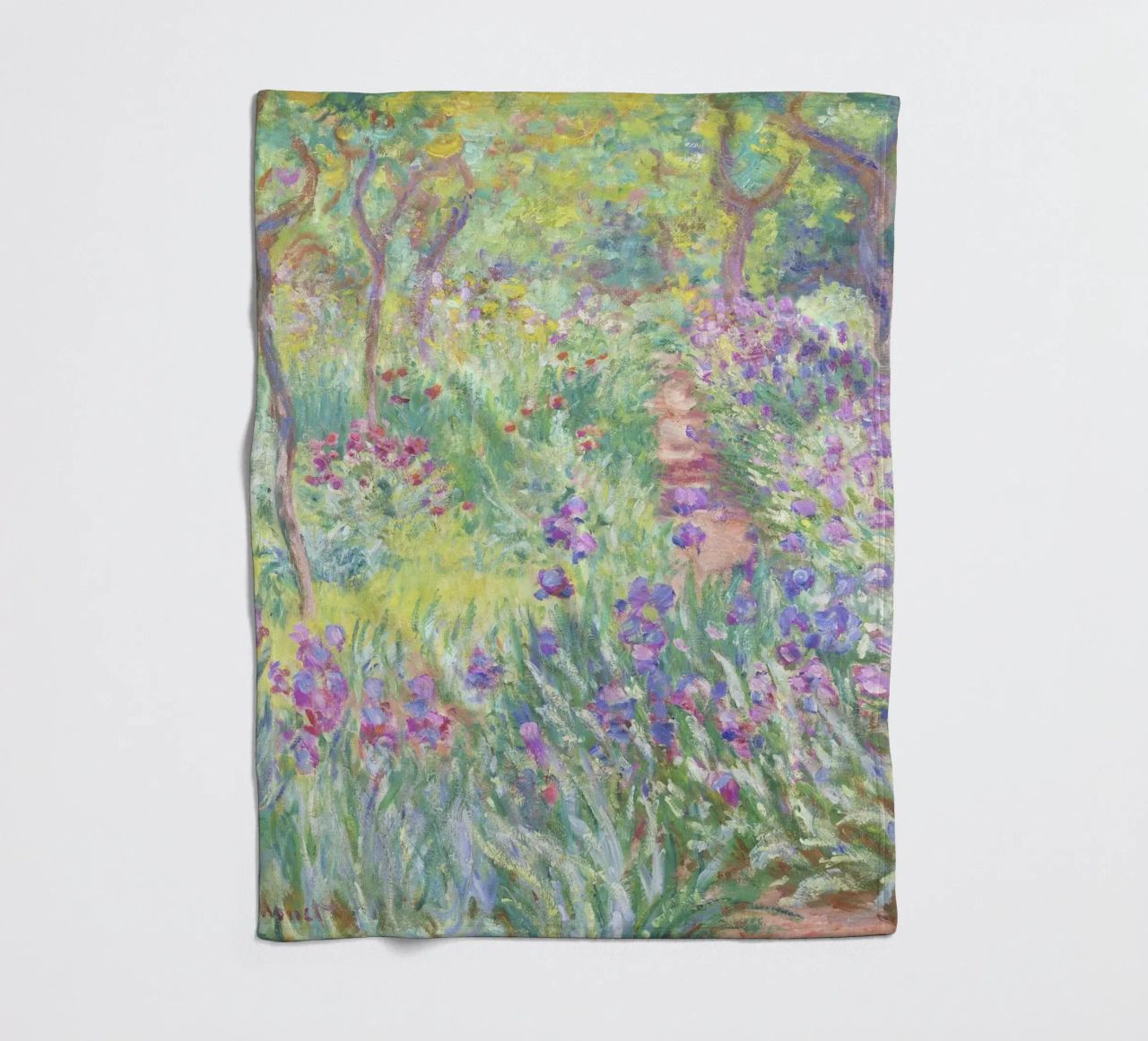 Der Garten des Künstlers in Giverny von Claude Monet Fleecedecke von Venus Art