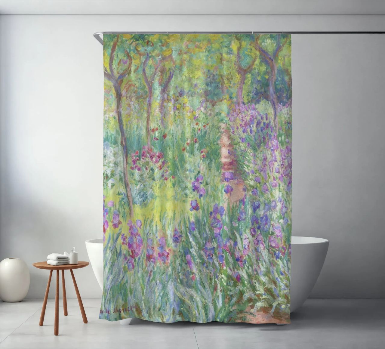 Der Garten des Künstlers in Giverny von Claude Monet Duschvorhang von Venus Art