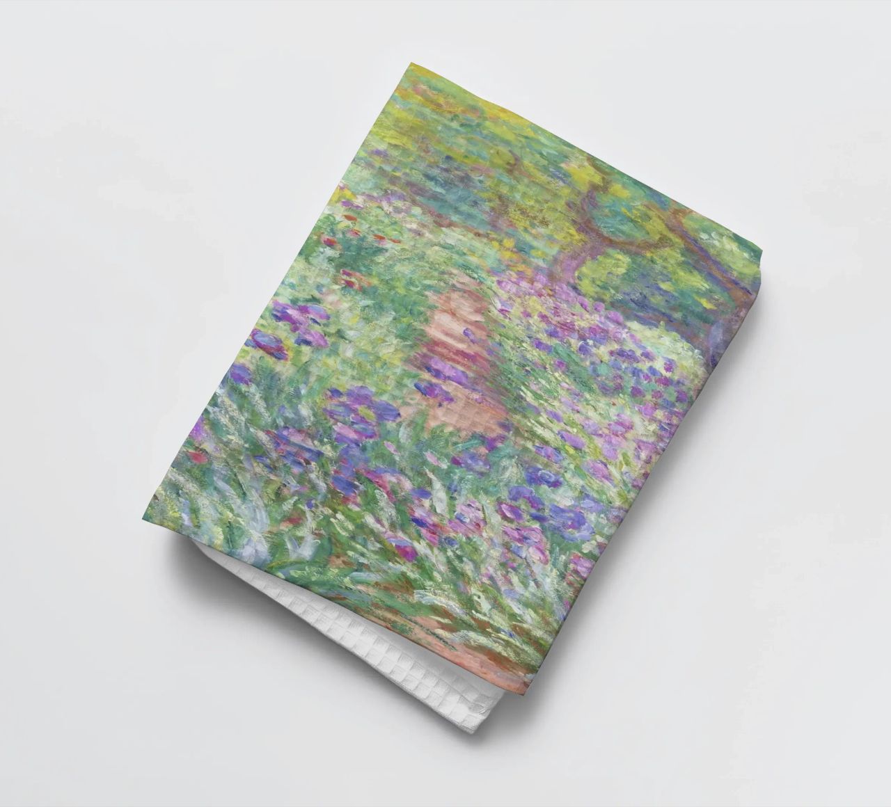 Der Garten des Künstlers in Giverny von Claude Monet Geschirrtuch von Venus Art