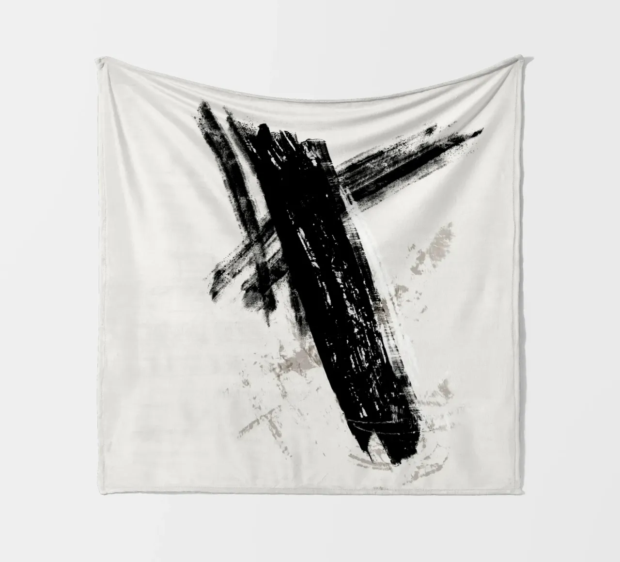 Modern abstract with large black brush strokes coperta in pile da Imaginative